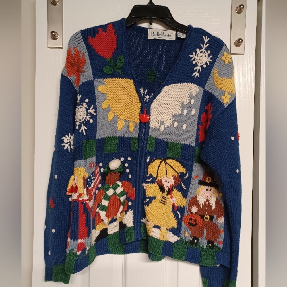 Belle Pointe zip front sweater